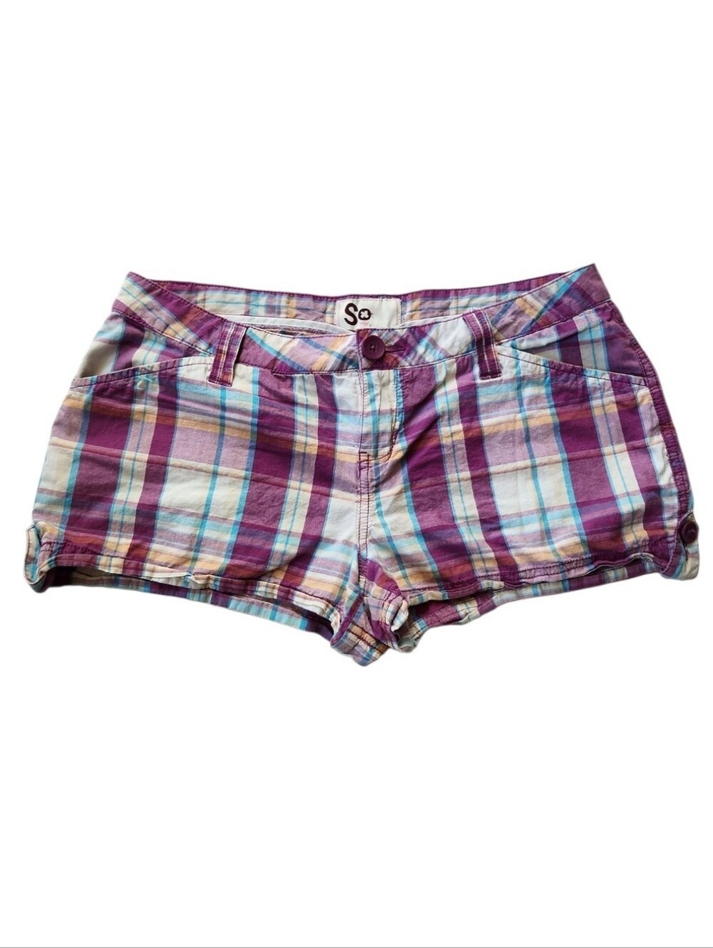 2010s Plaid Low Rise Mini Shorts So Sz 11